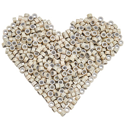 Бледно-Золотистый 500шт. силиконовых манжет для волос, для укладки волос, филигранные трубчатые бусины для волос для дредов, бледно золотарник, 5x3 мм, отверстие : 3.5 мм