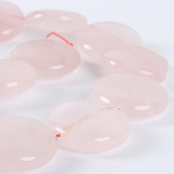 Rose Quartz Natural Rose Quartz Flat Round Beads Strands, 20x7mm, Hole: 1mm, about 20pcs/strand, 15.75 inch