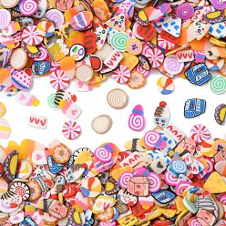 (52) Непрозрачная лаванда Бусины из полимерной глины , разнообразные, разноцветные, 4~8x3.5~7.3x0.4~1 мм