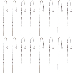 Нержавеющая Сталь Цвет 30пары 304 фурнитура для сережек-гвоздиков из нержавеющей стали, ушные резьбы, цвет нержавеющей стали, 90~94x1.2 мм, штифты : 0.8 мм