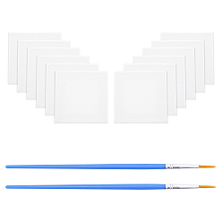 (52) Непрозрачная лаванда Принадлежности для рисования, с пустым холстом, льняные деревянные художественные кисти в грунтованной рамке и пластике наборы ручек, разноцветные, 10.5x11.5x1.6 см