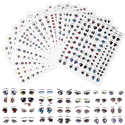 (52) Непрозрачная лаванда 18 листы 18 стили узор глаз керамика глина вода переводная бумага, переводные декали под глазурью, для куклы своими руками, разноцветные, трансферная бумага: 2~15x1~21мм, 1 лист / стиль