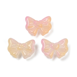 Цвет Древесины Прозрачные стеклянные бусины, бантом, спекающийся лак, деревесиные, 13x17.5x8.5 мм, отверстие : 1 мм