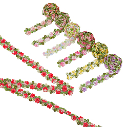 (52) Непрозрачная лаванда 7 ярды 7 цвета градиент цвет полиэстер цветок кружево лента, цветочная кружевная отделка для аксессуаров одежды, разноцветные, 3/4 дюйм (20 мм), 1 двор / цвет