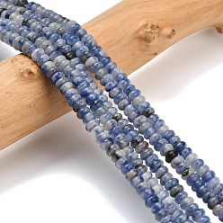 (306FM) Жонкиль матовый с лаймовой подкладкой Натуральное синее пятно нитки из бисера яшмы, рондель, 4x1.5 мм, отверстие : 0.7 мм, около 155 шт / нитка, 14.96'' (38 см)
