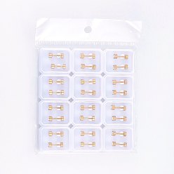 Кристалл 304 мочки ушей из нержавеющей стали, завинчивающиеся серьги, со стразами, плоско-круглые, золотые, кристалл, 4x3 мм, штифты : 1 мм, 12 пар / мешок