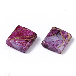 Purple 2-Hole Drawbench Glass Seed Beads, Opaque Spray Painted, Rectangle, Purple, 5x4.5~5x2~2.5mm, Hole: 0.5~0.8mm