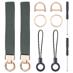 Серый 2Наборы брелоков из нейлона и цинкового сплава, для аксессуаров сумки для ключей от машины, с отверткой, подвесное кольцо, с раздельными брелоками, золотые, серые, 85 мм