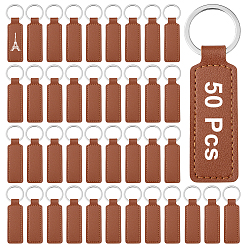 Седло Коричневый Брелки из искусственной кожи, прямоугольные, платина, седло коричневый, 96 мм