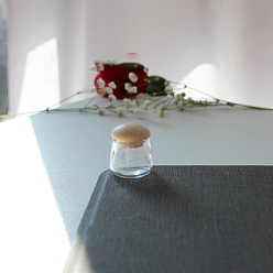 Прозрачный Колонка миниатюра стеклянная пустая бутылка украшения, деревянная пробка в форме гриба, аксессуары для кукольного домика в микроландшафтном саду, декорации реквизита для фотосъемки, прозрачные, 13x15 мм