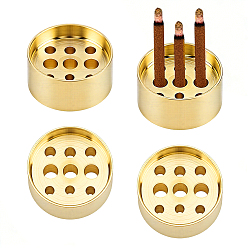 Light Gold Латунный держатель для курильницы, золотой свет, 20x9.5 мм, отверстие: 1.8 мм & 2.5 мм & 3.5 мм, 4 шт