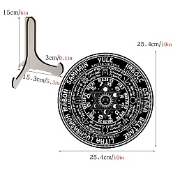 Солнце Календарь на деревянном колесе, деревянная витрина, черный держатель подставка, стеллаж для хранения маятников в деревенском стиле, ведьма, солнце, 254 мм