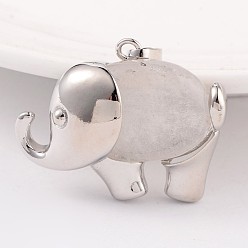 Хрусталь Слон платины хрустальные подвески тон латуни, 31x37x9 мм, отверстие : 5x8 мм