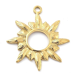 Настоящее золото 14K Ионное покрытие (ip) 304 подвески из нержавеющей стали, очаровывать солнечным лучом, реальный 14 k позолоченный, 27.5x24.5x1.5 мм, отверстие : 2 мм