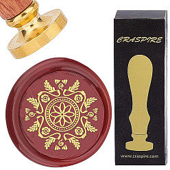 Цветок Латунные восковые печати с деревянной ручкой, для diy scrapbooking, цветок, 25 мм