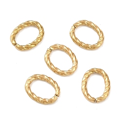 Золотой 304 нержавеющей стали связывающий кольца, разъемы для быстрой связи, витых овальных, золотые, 9x7x1.5 мм, внутренний диаметр: 7x4 мм