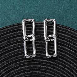 Нержавеющая Сталь Цвет 304 полые прямоугольные серьги-гвоздики из нержавеющей стали, цвет нержавеющей стали, 36.5x11 мм