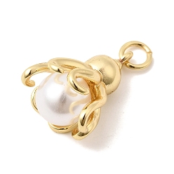 Осьминог Подвески из латуни и АБС-пластика с имитацией жемчуга, с целью перехода в кольце, без кадмия и без свинца, долговечный, стойки покрытие, очарование осьминога, 18.5x13x12 мм, отверстие : 3.3 мм