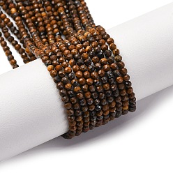 Тигровое Железо Природные тигр железа бисер нитей, граненые, круглые, 2.5 мм, отверстие : 0.5 мм, около 180 шт / нитка, 15.63'' (39.7 см)