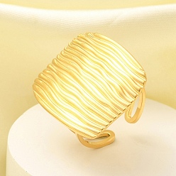 Квадрат 304 открытая манжета из нержавеющей стали для женщин, реальный 18 k позолоченный, квадратный, площади: 29.5x23.5 mm, регулируемый