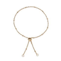 Золотой 304 Изготовление браслета-слайдера сателлитной цепи из нержавеющей стали, золотые, 9-7/8 дюйм (25 см)