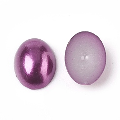 Purple ABS Plastic Imitation Pearl Cabochons, Oval, Purple, 8x6x2mm, about 5000pcs/bag