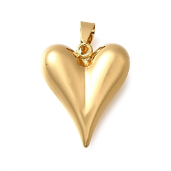 Золотой 304 подвески из нержавеющей стали, шарма сердца, золотые, 27.5x23x9.5 мм, отверстие : 8.5x4.5 мм