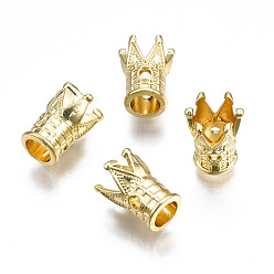 Light Gold Rack Plating Alloy Beads, Cadmium Free & Lead Free, Crown, Light Gold, 12x9.5x8.5mm, Hole: 1.5mm
