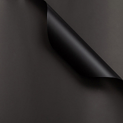 Черный Сплошная цветная пластиковая бумага для оберточной бумаги для цветов, водостойкая флористическая бумага для букетов, diy crafts, чёрные, 550~580x550~580x0.05 мм, 20 лист/мешок