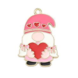 Hat Пасхальные подвески из эмали, чары гнома, золотой свет, красные, 32x20x1 мм, отверстие : 1.8 мм