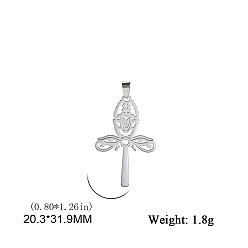 Нержавеющая Сталь Цвет Подвеска из не тускнеющей нержавеющей стали, глаз Гора, цвет нержавеющей стали, 31.9x20.3 мм