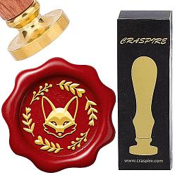Лиса Латунная восковая печать с деревянной ручкой, для diy scrapbooking, лиса, 25 мм