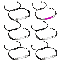 Черный Браслеты из вощеного полиэстера, с подвесками в виде стеклянных бутылок, изогнутая трубка, чёрные, внутренний диаметр: 5/8 ~3-1/8 дюйм (1.5~8 см)