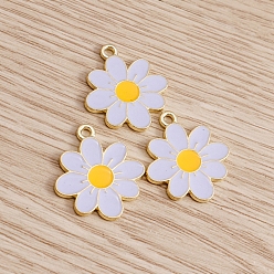 чертополох Подвески из эмали и сплава, золотой свет, цветочный шарм, чертополох, 21x19 мм, 10 шт / комплект