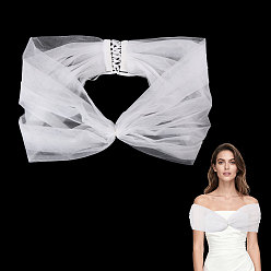 Белый 1шт. полиэстеровой марлевой накидки, Аксессуары для орнаментов, белые, 1010x80~480x6.5 мм