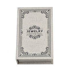 Серый Магнитные держатели для украшений из бумаги с цветочным принтом, футляры для хранения колец, серег, ожерелий, браслетов, с губкой внутри, прямоугольные, серые, 12.7x8x3.6 см