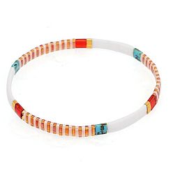 (52) Непрозрачная лаванда Браслеты из стеклянных бусин в винтажном стиле для женщин, разноцветные, внутренний диаметр: 6-1/4 дюйм (16 см) ~ 6-1/2 дюйм (16.5 см)