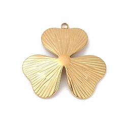 Настоящее золото 18K 304 подвески из нержавеющей стали, ионное покрытие (ip), ирландские прелести, трилистник, реальный 18 k позолоченный, 30.5x31x4.5 мм, отверстие : 2 мм