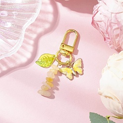 Топаз Нефрит Натуральный топаз нефрит кулон украшения, с бабочкой из эмалевого сплава и поворотными застежками, 63.5 мм