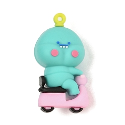 Dinosaur Пластиковые подвески в виде мультяшных животных, с железной платиной петлей, динозавр, 50.5x28x24.5 мм, отверстие : 3 мм