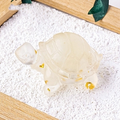 Цитрин Украшения дисплея натурального цитрина, украшение для домашнего офиса из смолы, черепаха, 50x30 мм