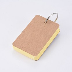 Yellow Kraft Loose-leaf Note Book Paper, Binder Ring Easy Flip Flash Cards Study Memo Pads, Yellow, 88x54x19mm, about 50sheet/pc