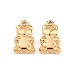 Настоящее золото 18K 304 подвески из нержавеющей стали, медведь, без свинца и без кадмия, ионное покрытие (ip), реальный 18 k позолоченный, 17x10.5x3 мм, отверстие : 1.8 мм