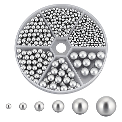 Светло-серый 1070 шт. 6 стиль бусины из АБС-пластика с имитацией жемчуга, круглые, матовый стиль, нет отверстий / незавершенного, светло-серый, 3~10 мм