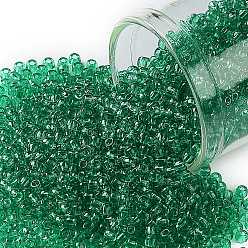 (72) Transparent Beach Glass Green Тохо 11/0 круглые бусины, японский бисер, (72) прозрачное пляжное стекло зеленого цвета, 2.2 мм, отверстие : 0.8 мм, Около 1110 шт / 10 г