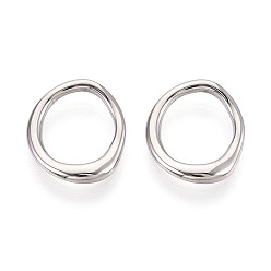 Нержавеющая Сталь Цвет 304 прелести нержавеющей стали, самородки, цвет нержавеющей стали, 14.5~15x13x2 мм, отверстие : 11 мм