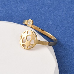 Football 304 открытые кольца манжеты из нержавеющей стали, со стразами, без кадмия и без свинца и без никеля, золотые, футбол, 15 мм, внутренний диаметр: 18 мм