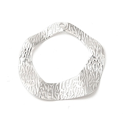 Нержавеющая Сталь Цвет Не тускнеющие 304 подвески из нержавеющей стали, крутить кольца прелести, цвет нержавеющей стали, 38x39.5x3.5 мм, отверстие : 2x2.4 мм