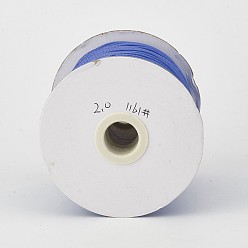 Blue Eco-Friendly Korean Waxed Polyester Cord, Blue, 2mm, about 90yards/roll(80m/roll)