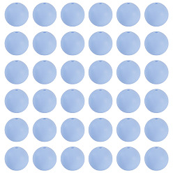 Васильковый 50 шт. Экологически чистые силиконовые бусины пищевого качества, круглые, васильковый, 15 мм, отверстие : 2 мм